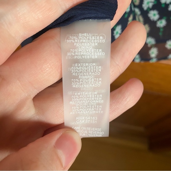 Tommy Hilfiger Navy Floral Lightweight Blouse with Ruffled Neckline and Buttons - Picture 10 of 10